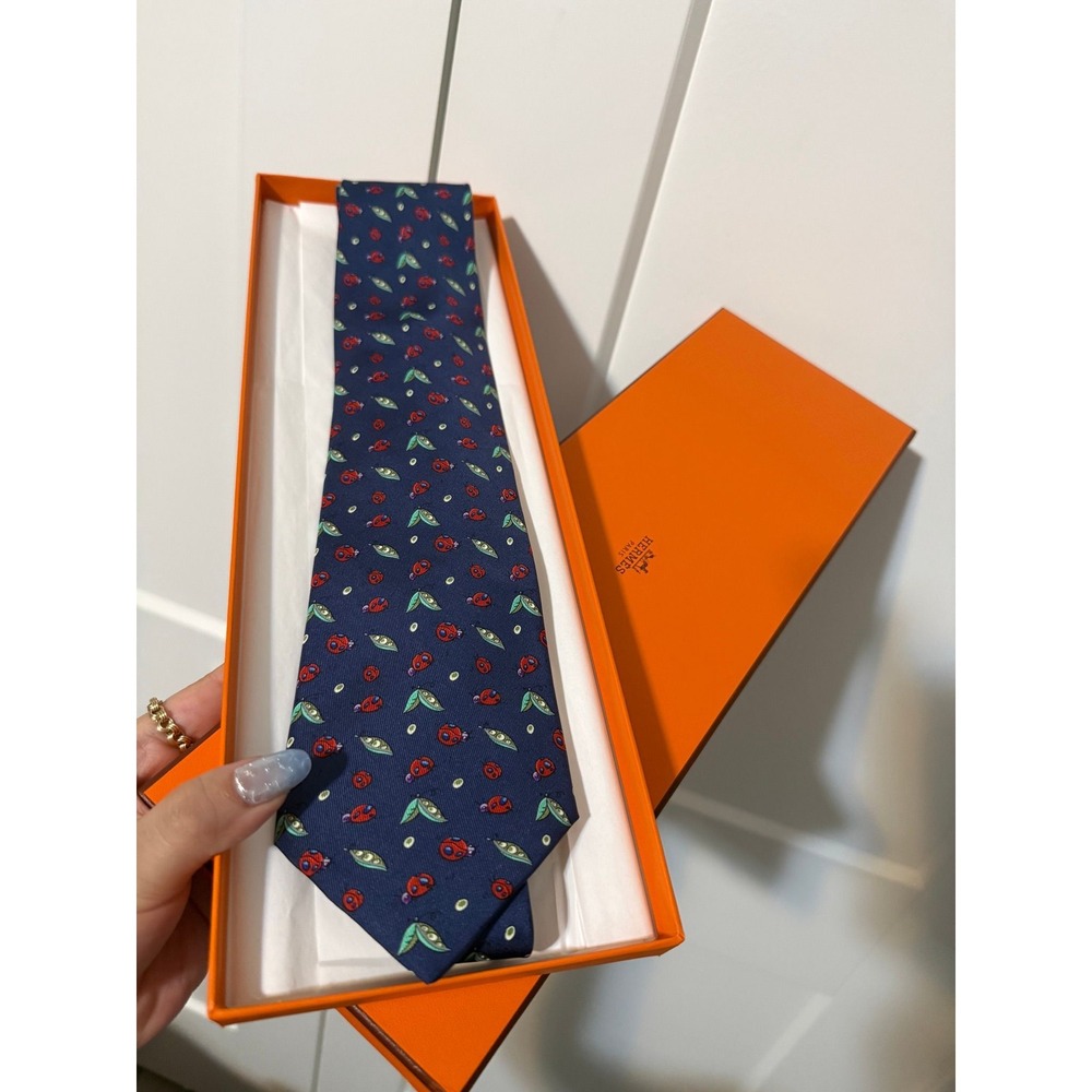 Hermes Ladybug Silk Tie